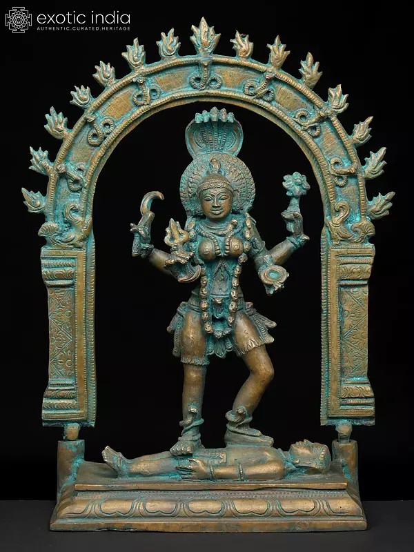 13" Goddess Kali | Madhuchista Vidhana (Lost-Wax) | Panchaloha Bronze from Swamimalai