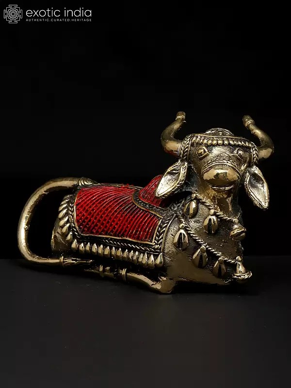 8" Nandi Statue in Brass | Dhokra Art | Made In India