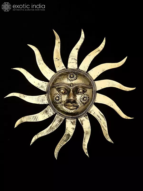 11" Brass Surya Dev | Dhokra Art | Wall Hanging