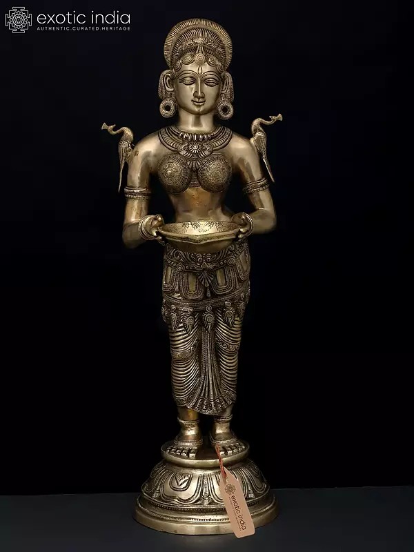 31" Large Size Deep Lakshmi in Brass | Handmade | Made In India
