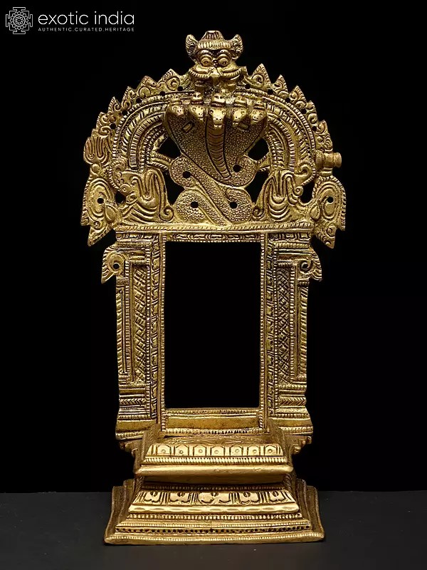 8" Brass Kirtimukha Throne for Placing Deity Statue | Handmade | Made In India