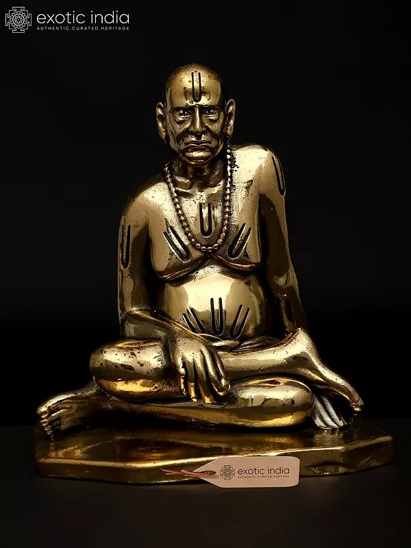 5" Small Superfine Shri Swami Samarth Maharaj (Swami of Akkalkot) | Brass Statue