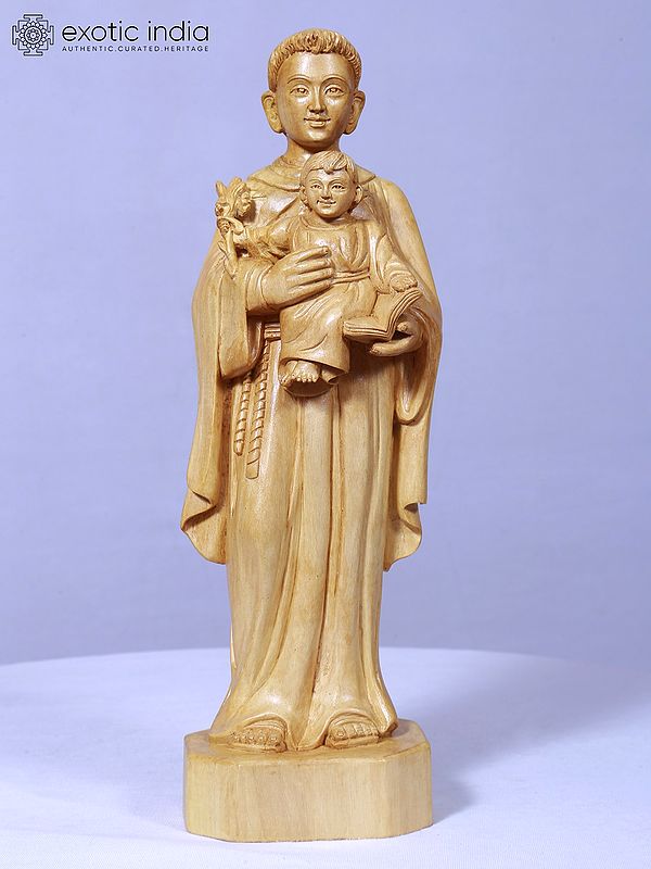 16" St. Anthony Holding Baby Jesus | Handmade | Wooden Statue