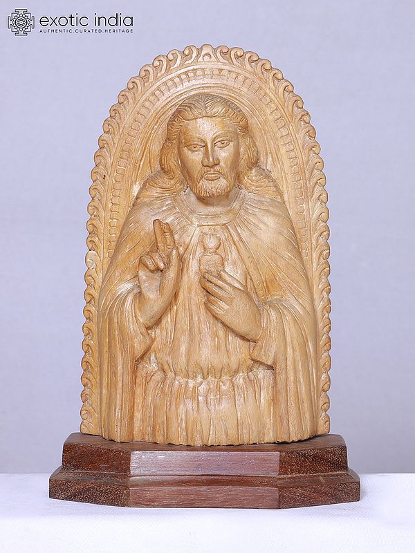 8" Hand Carved Jesus Wooden Sculpture | Handmade