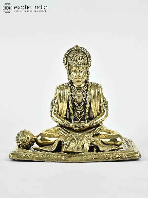 4" Small Superfine Shri Ram Bhakt Hanuman | Brass Statue