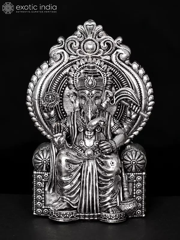 Small Superfine Lalbaugcha Raja Ganesha Brass Statue