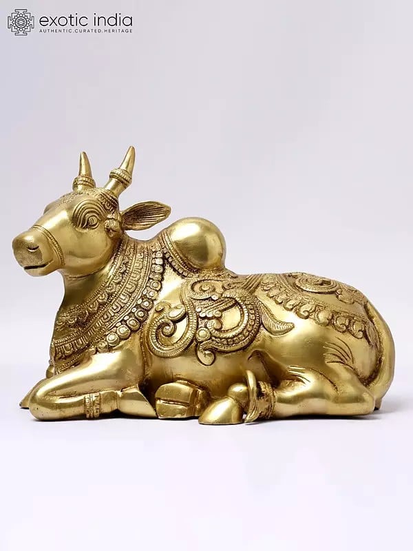 13" Nandi - Vahana of Lord Shiva | Brass Statue