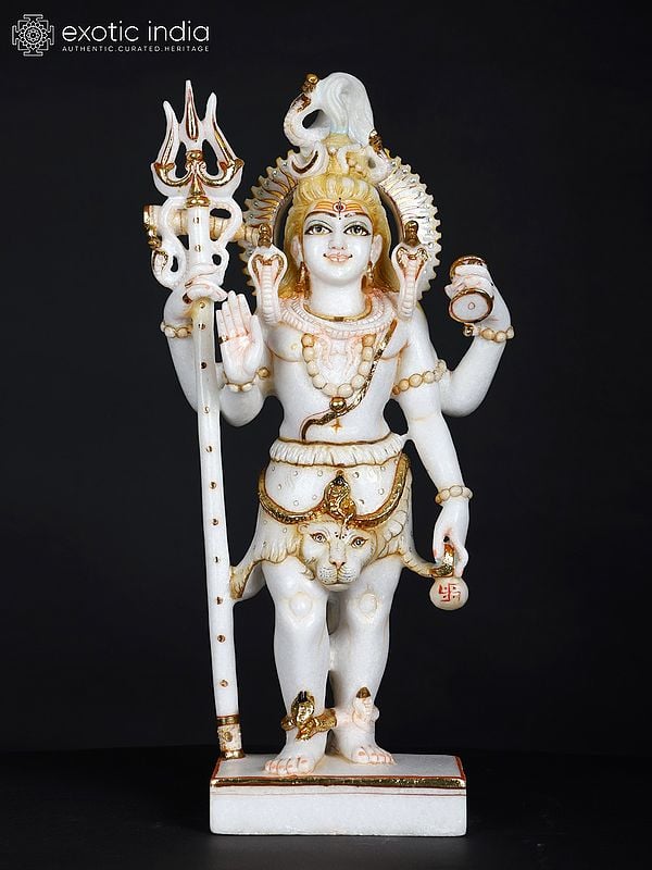 18" Standing Lord Shiva | Marble Statue