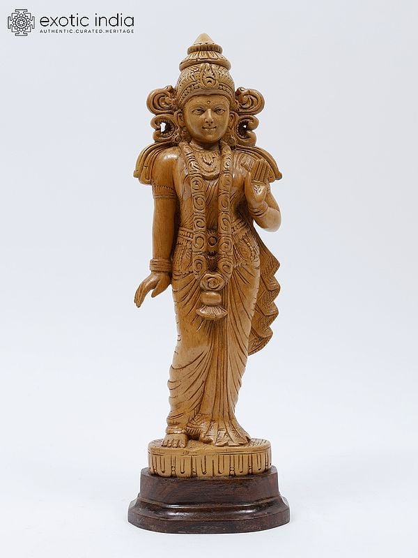 15" River Goddess Cauvery | Wood Carved Statue