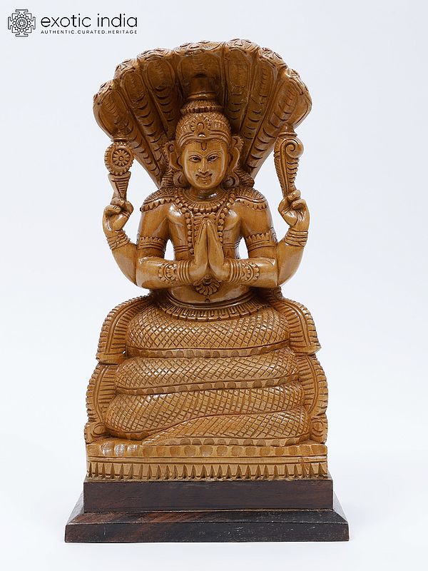 13" Saint Patanjali - Founder of Yoga System | Wood Carved Statue