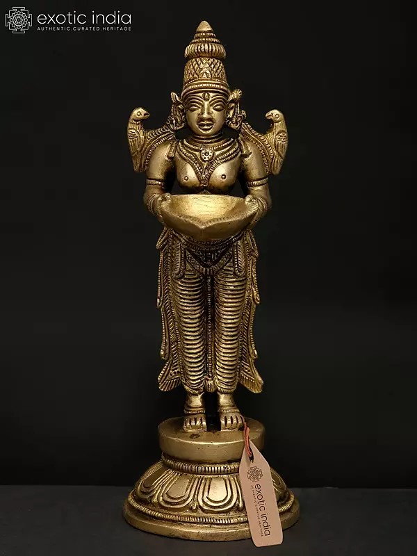 8" Deep Lakshmi | Brass Statue | Made In India | Handmade