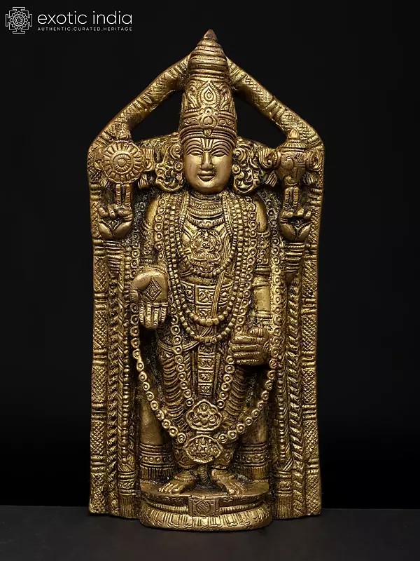 8" Lord Tirupati Balaji (Venkateshvara) | Brass Statue