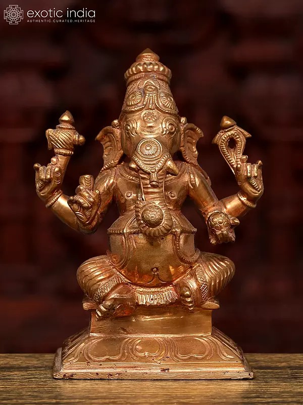 5" Small Sitting Bhagawan Ganesha | Bronze Idol
