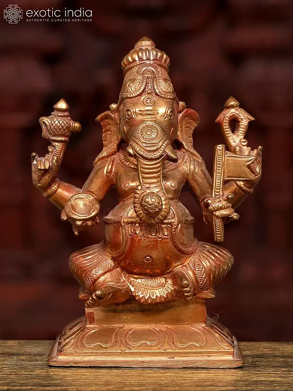 6" Small Sitting Bhagawan Ganapati | Bronze Statue