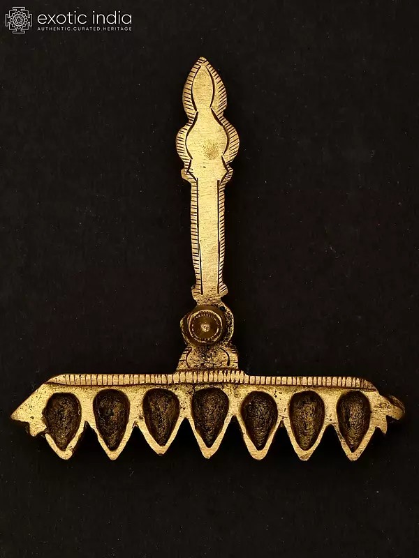 3" Small Seven Wicks Handheld Brass Oil Lamp | Ritual Item