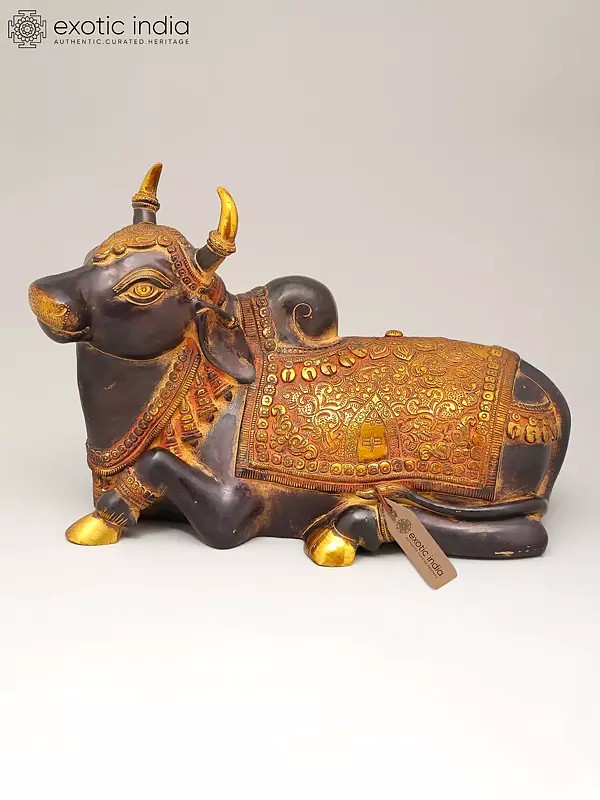 15" Nandi - Vahana of Lord Shiva | Brass Statue