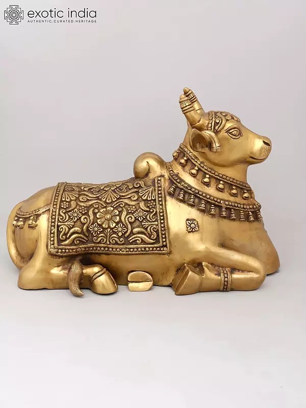 25" Nandi - Vahana of Lord Shiva | Brass Statue | Handmade | Made In India