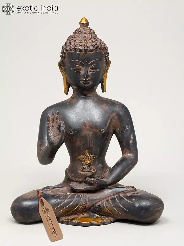 9" Gautam Buddha in Vitark Mudra | Buddhist Brass Idol