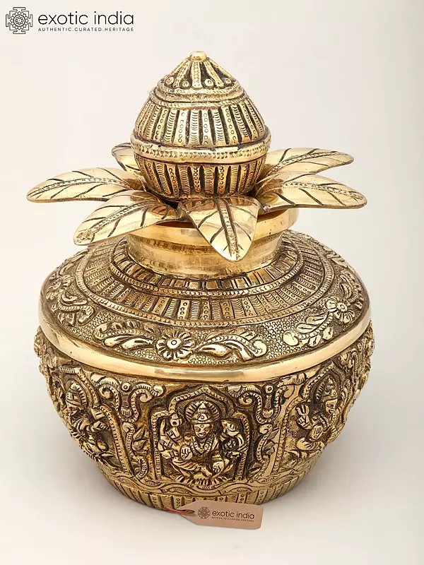 10" Ashtalakshmi Ritual Kalash | Brass Item