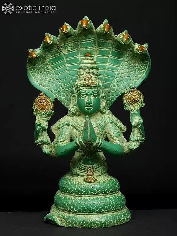 8" Green Toned Sage Patanjali - Founder of Yoga System | Brass Statue