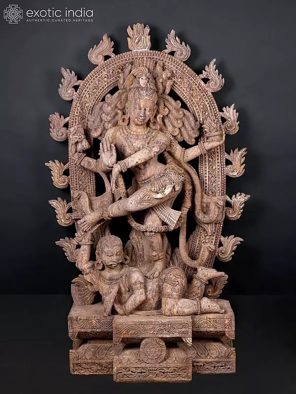 65" Large Nataraja (Dancing Lord Shiva) | Khondalite Stone Sculpture | Made In Orissa