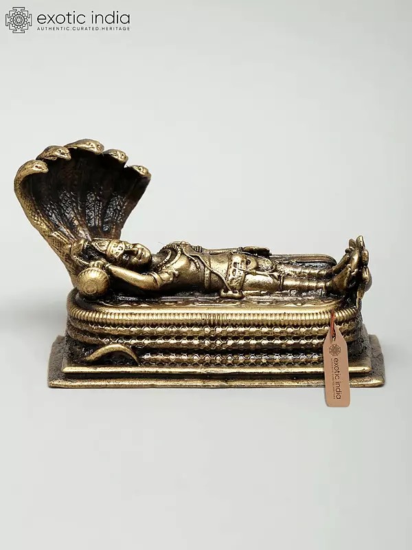 3" Small Superfine Lord Vishnu in Anant Shayana on Adishesha | Ideal for Puja