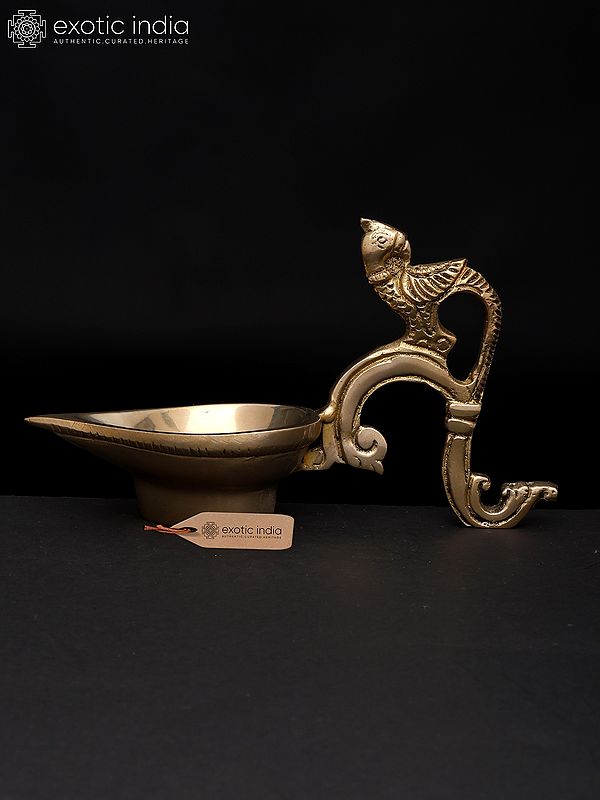 6" Handheld Brass Diya | Ritual Brass Item