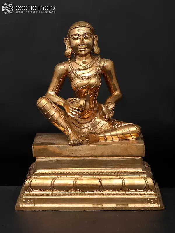 9" Karaikkal Ammaiyar: A Woman Nayanmar Saint | Madhuchista Vidhana (Lost-Wax) | Panchaloha Bronze from Swamimalai