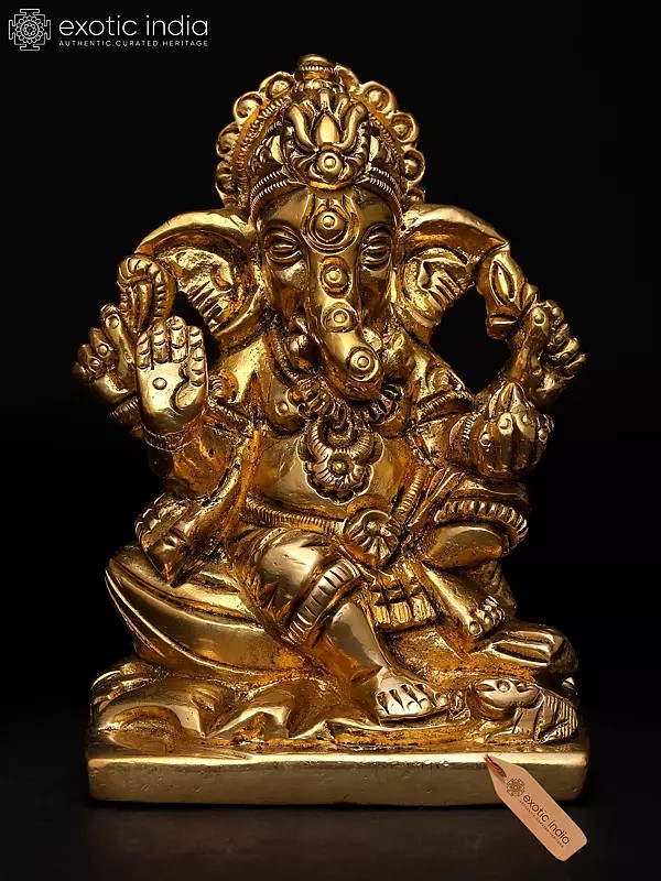 3" Small Ekadanta – The Divine Form of Lord Ganesha | Brass Sculpture