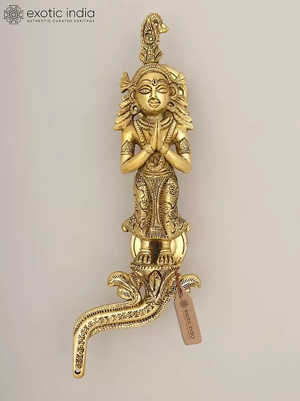 9" Brass Welcome Lady Door Handle for Home | Made in India