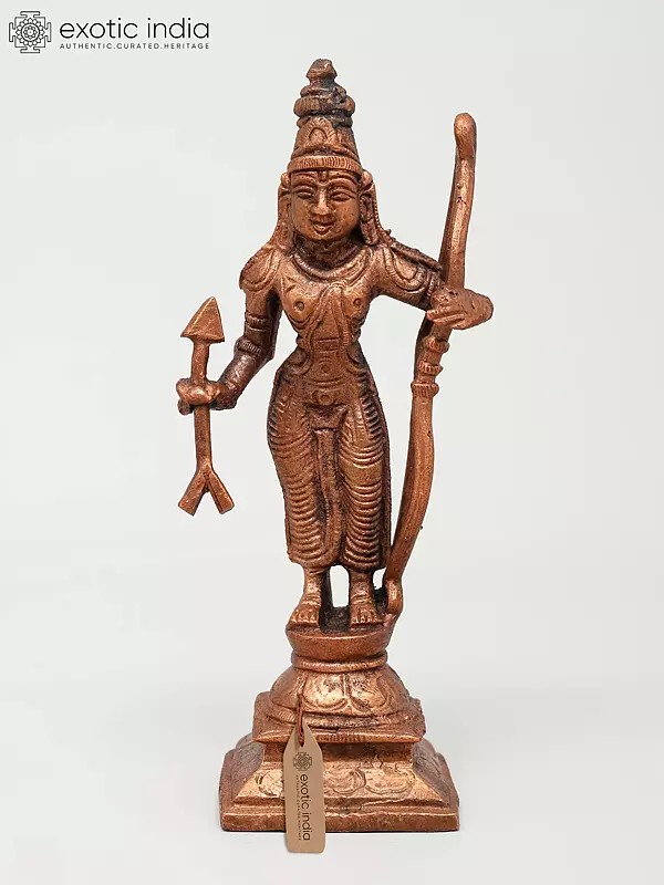 5" Small Standing Lord Rama | Copper Statue