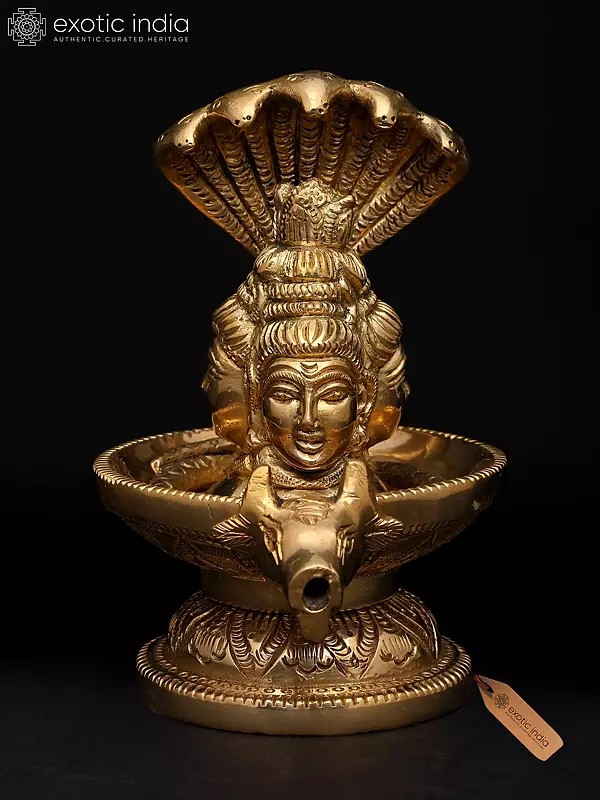 4" Small Brass Shivalinga Idol with Sheshnag | Made in India