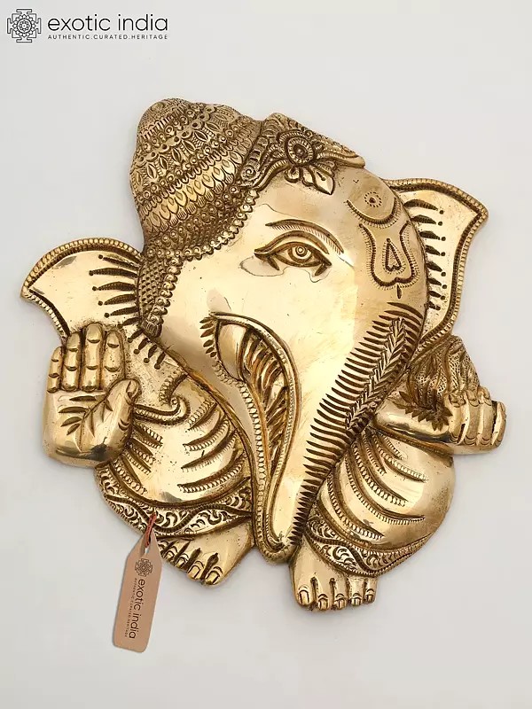 9" Brass Ganesha Wall Hanging | Handmade Decor Item