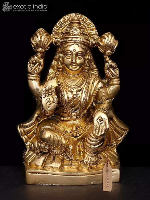 5" Small Brass Goddess Lakshmi