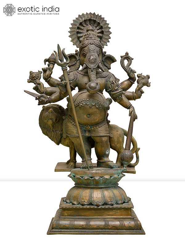 19" Drishti Ganesha | Madhuchista Vidhana (Lost-Wax) | Panchaloha Bronze from Swamimalai