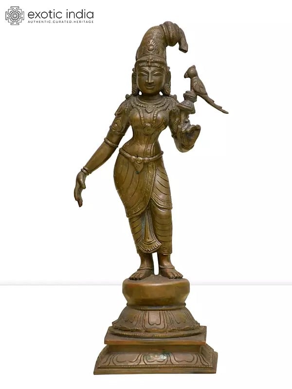 12" Goddess Andal | Madhuchista Vidhana (Lost-Wax) | Panchaloha Bronze from Swamimalai