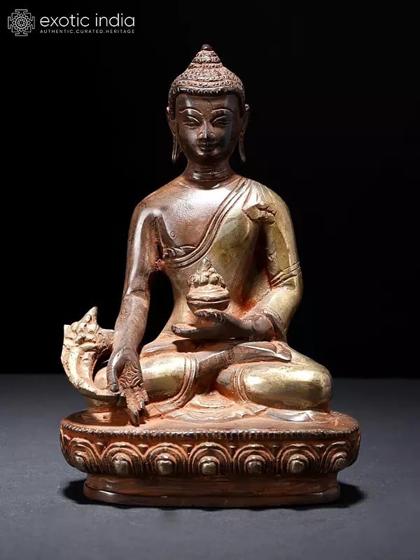 7" Brass Medicine Buddha Statue