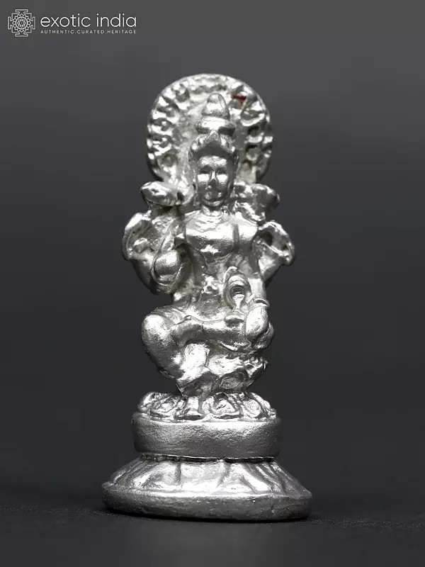 1" Small Sitting Goddess Lakshmi | Mercury Statue