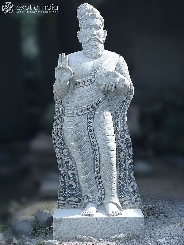 87" Standing Saint Statue Of Granite | Large Granite Stone Idol