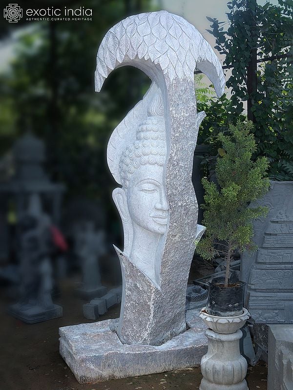 108" Large Size Granite Stone Stylized Buddha Head