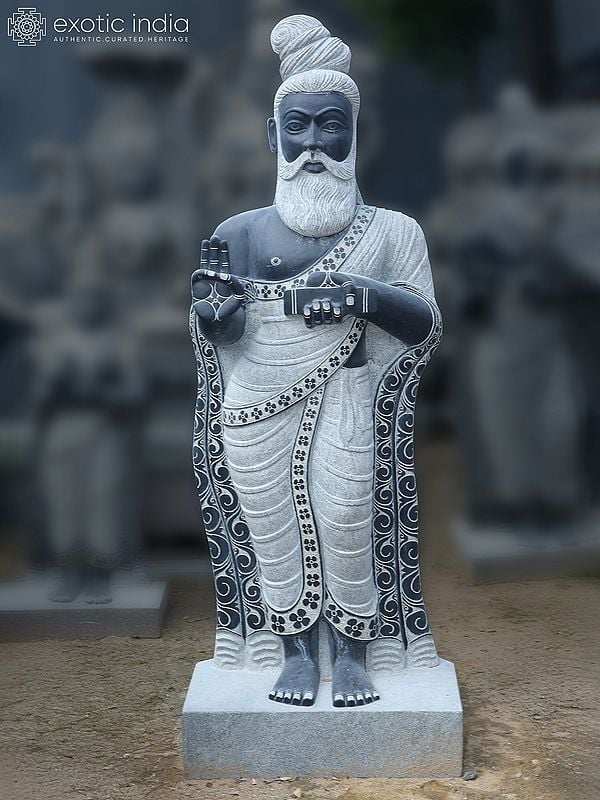 64" Large Sized Statue Of Standing Thiruvalluvar Statue | Granite Stone Statue