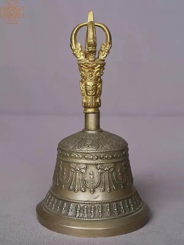 7" Buddhist Brass Dorje Bell from Nepal