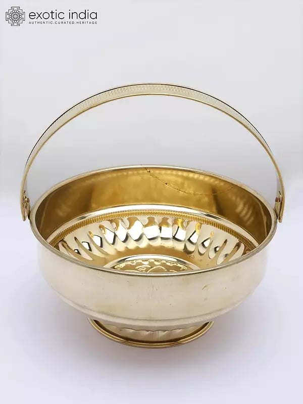 Brass Pooja Flower Basket (Pookudai)