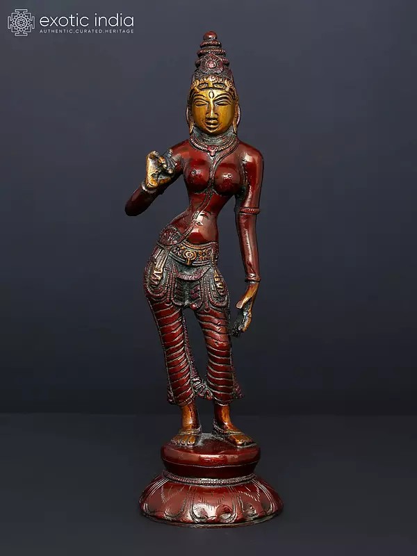 10" Goddess Parvati Shivakamsundari Brass Idol