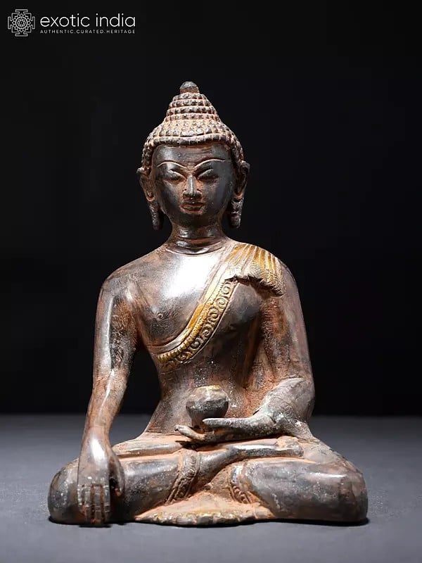 Lord Buddha in Bhumisparsha Mudra (Earth Touching Gesture) | Brass Statue