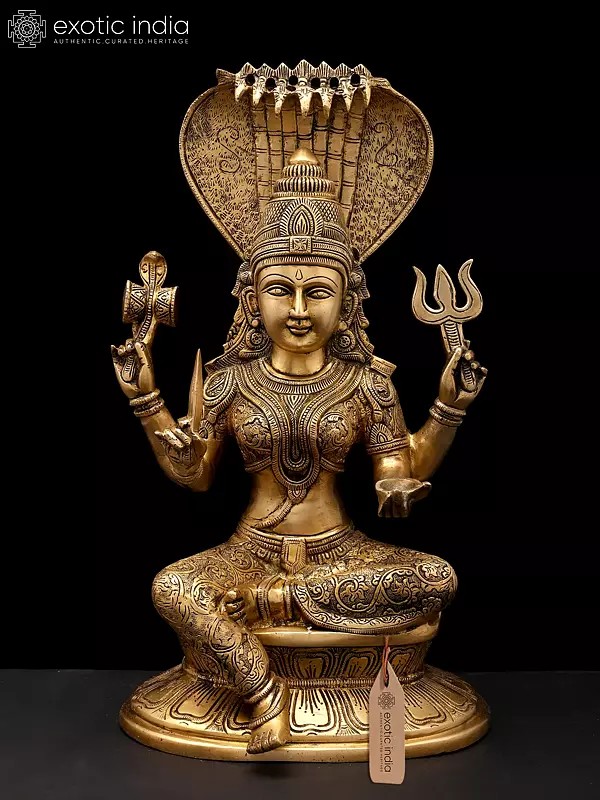17" Devi Mariamman Brass Idol - Goddess of Rain and Fertility