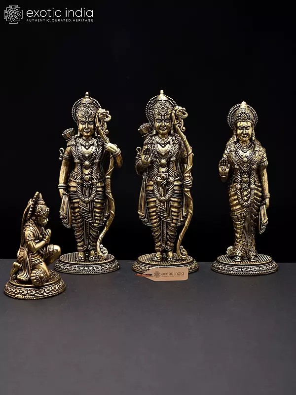 5" Small Superfine Shri Ram Darbar | Set of Four | Brass Statues