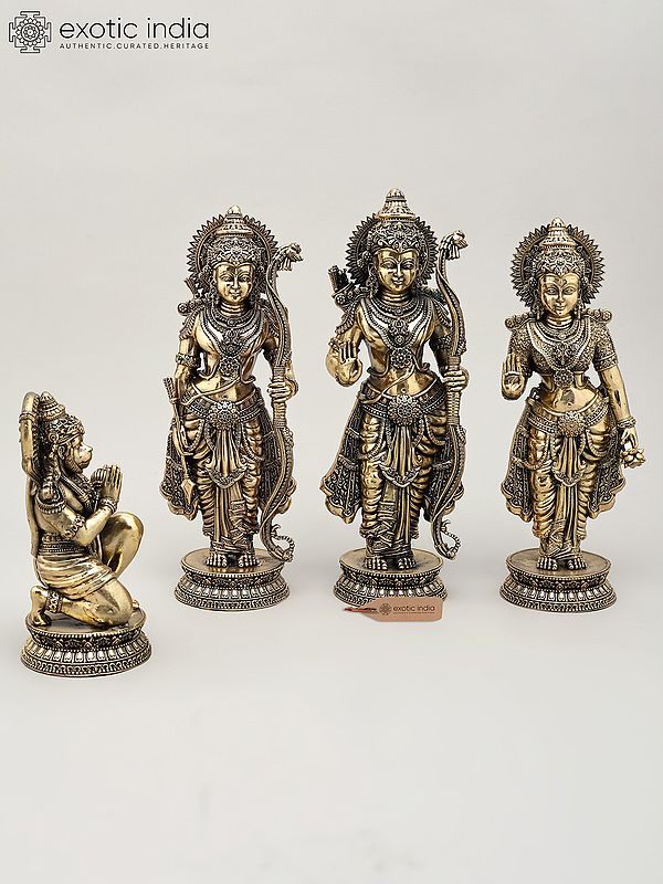 9" Superfine Shri Ram Darbar | Set of Four Brass Statues