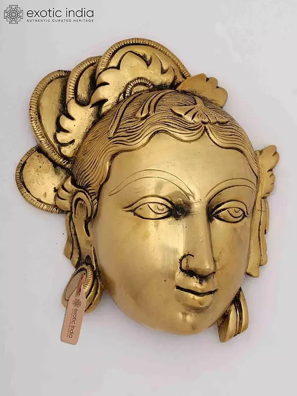 Goddess Parvati Wall Hanging Mask | Brass Statue