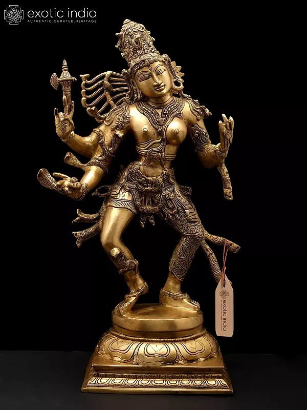 24" Dancing Ardhanarishvara (Shiva - Shakti) | Brass Statue